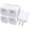 thumbnail image 1 of AILKIN USB Charger Wall Plug, [5Pack-1Port] Fast Charging Outlet AC Power Adapter Block Cube for iPhone, iPad, Samsung, Camera, Android or Type C Phones & Tablets Charge Multiple USB Hub Station Base, 1 of 1