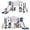 Blue White, variant on Toddler Slide Kids Slide for Backyard Playground