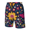 thumbnail image 5 of Naloa Cinco De Mayo Floral Men's Beach Shorts, Surfing shorts, Swim trunks, Quick Dry Swim Trunks for Surfing Beach Fun - 3X-Large, 5 of 9