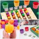 thumbnail image 2 of 1 juego de tazas de madera para clasificar y reconocer colores de frutas y verduras de granja, 2 of 7
