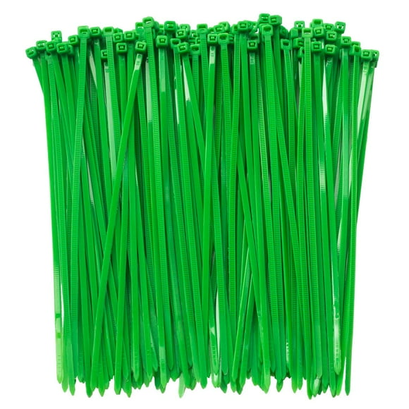 Attaches à Fermeture Éclair Transparentes de 8 Pouces (Longueur 6.7 Pouces), 300 Pcs Attaches de Câble en Nylon, Sangle de Cordon Robuste Vert