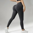 thumbnail image 4 of HongQid Women's Leggings Ribbed Knit Casual High Waist Fitness Gym Yoga Pants, 4 of 7