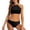 D133/Black, variant on Afdoent Bikini Sets For Women Two Piece Solid Color Crop Tops Bathing Suits Swimsuits Swimwear