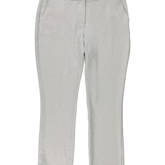 I.N.C Womens Foil Crepe Casual Cropped Pants, Beige, 14