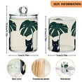 thumbnail image 5 of Yayeee 4 Pack Qtip Holder Bathroom Cotton Swab Canister with Lid Clear Dispenser Set, Black Cat Plants, 5 of 6