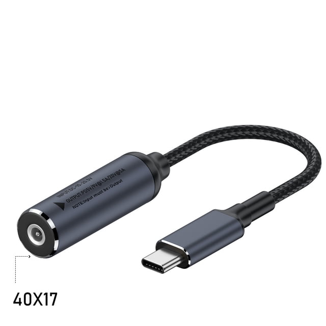 Cable adaptador para computadora portátil PD100W, interfaz de CC a cable de conversión tipo C, fuente de alimentación de CC, segundo puerto de carga tipo C