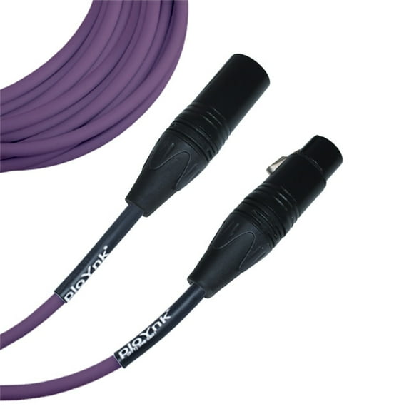 Purple Male To Female XLR Microphone Cable - 35 Ft Long