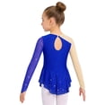 thumbnail image 2 of Choomomo Kids Girls Ice Figure Skating Dress Ballet Dance Skirted Leotard Dress Rhinestones Competition Outfit Royal Blue 6, 2 of 7