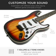 Best Choice Products 39in Full Size Beginner Electric Guitar Kit with Case, Strap, Amp, Whammy Bar - 3 Color Sunburst