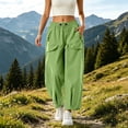 thumbnail image 2 of Athletic Pants for Womens Solid Color Drawstring Elastic Waist Drying Hiking Pants with Pockets M, 2 of 6