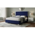 thumbnail image 6 of Meridian Furniture Lexi Solid Wood and Velvet Full Bed in Navy, 6 of 8