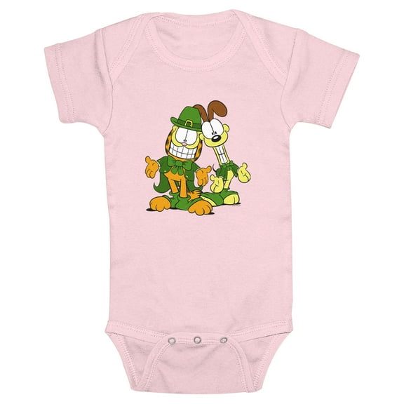 Infant's Garfield St. Patrick's Day Odie and Garfield Duo Bodysuit