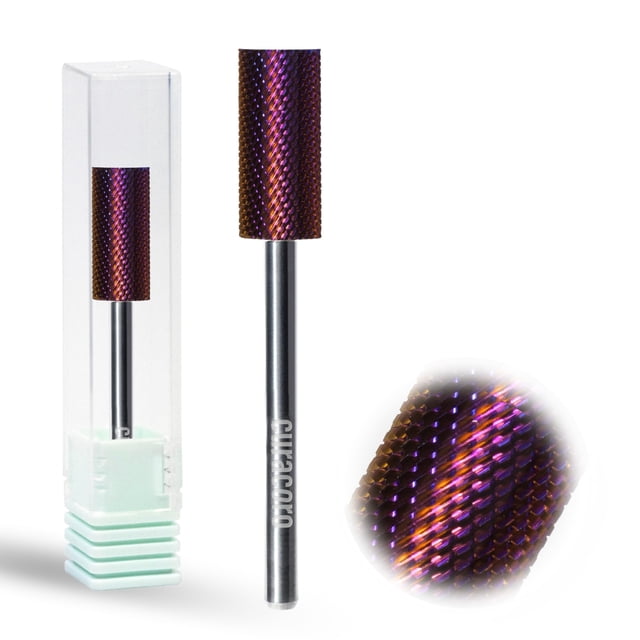 Brocas para uñas CURACORO, tamaño pequeño, carburo, grano fino, 3/32 pulgadas