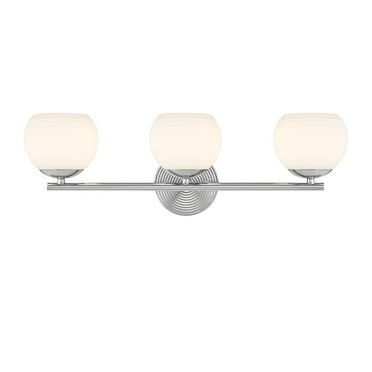 Designers Fountain Moon Breeze 3 Light Polished Nickel Bathroom Vanity Light Fixture, D251H-3B-PN