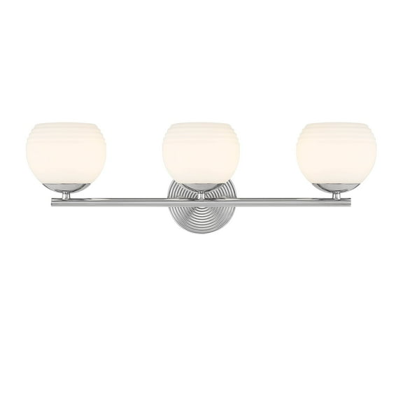 Designers Fountain Moon Breeze 3 Light Polished Nickel Bathroom Vanity Light Fixture, D251H-3B-PN