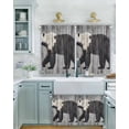 thumbnail image 2 of Brown Bear Form Short Blackout Curtains 45 Inch Long Impressionist Animal Silhouette Rod Pocket Kitchen Curtains, 2 Panels Thermal Insulated Room Darkening Drapes for Bedroom, 30"W x 45"L, 2 of 5