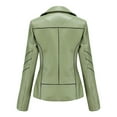 thumbnail image 4 of MSJUHEG Jackets For Women Leather Jacket New Ladies Slim Leather Stand-Up Collar Zipper Stitching Solid Color Jacket Leather Jacket Women Green Xxxl, 4 of 8