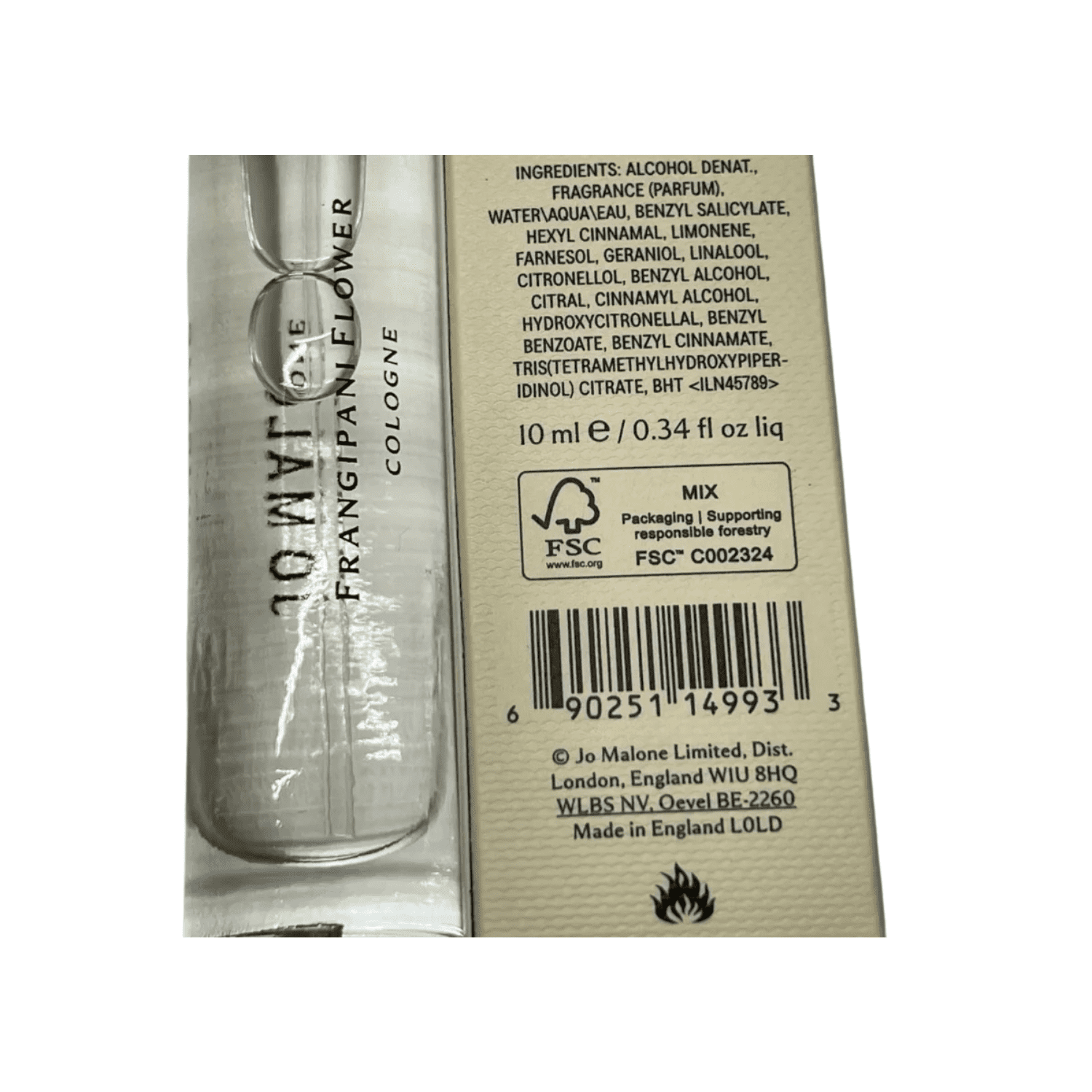 Jo Malone London Frangipani Flower Cologne 10ml (0.34 fl oz) Travel Size