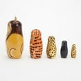 thumbnail image 1 of 5 Pcs/Ensemble Figurines en Bois de Lion Peint à la Main, Jouet Matryoshka, 1 of 4