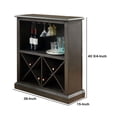 thumbnail image 5 of Benjara Wooden Bar Table with X Shaped Wine Holders and Wide Shelf, Gray, 5 of 5