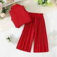thumbnail image 2 of KAUOD Girls Summer Suit Outfits 2 Piece Sleeveless Double Breasted Jacket and Pleated Pants Set Loose Trendy Clothe, 2 of 6