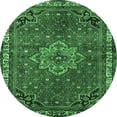 thumbnail image 1 of Ahgly Company Indoor Round Persian Emerald Green Traditional Area Rugs, 7' Round, 1 of 4