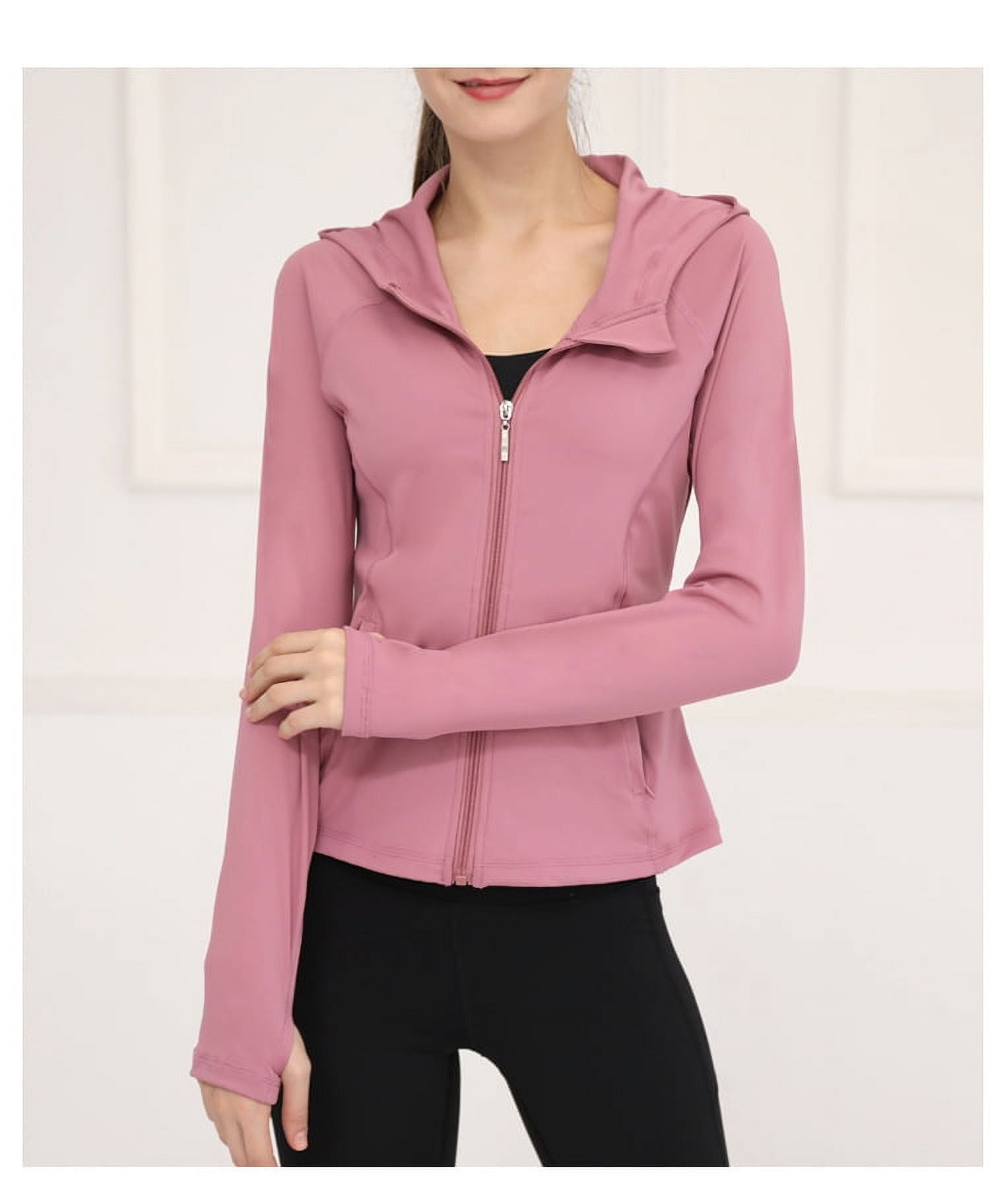 Dasawamedh Women's Running Sport Track Jacket Full Zip Workout Athletic  Fitness Jackets for Training With Thumb Holes Pink Heather XS at   Women's Clothing store