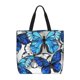 thumbnail image 1 of Fotbe Blue and White Butterflies Bolsa Tote con Estampado para Mujer, Bolsos con Cremallera, Bolsa de Hombro Casual de Gran Capacidad con Bolsillos Internos, 1 of 7