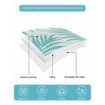 thumbnail image 5 of Quilts Twin Size Bedding Set, Teal Palm Leaves Lightweight Quilted Comforter, Summer Botanical Tropical Plants Soft Reversible Bedspread Coverlet with Pillow Covers for All Season, 68" x 86", 5 of 7