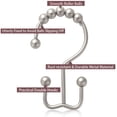 thumbnail image 3 of Shower Curtain Hooks Rust Resistant Shower Curtain Rings Metal Double Glide Rollers Shower Hooks For Bathroom Shower Curtain Rods Curtains, Set Of 12, Nickel, 3 of 7