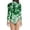 Green, variant on Gold Womens Swimsuit Fish Scales Print Long Sleeve Swimsuit Zipper Surfing Rash Guard Swimwear Bathing Suit