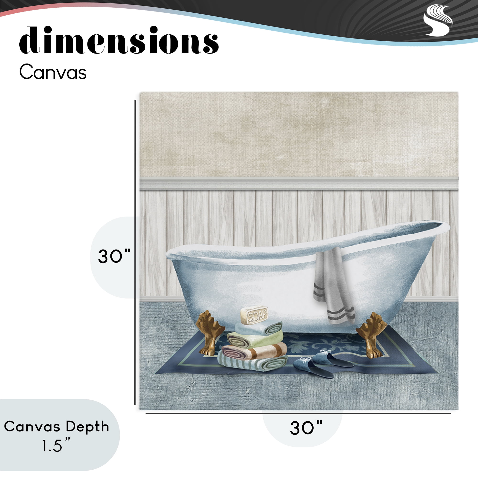Stupell Industries Cozy Clawfoot Bathtub Spa Canvas Wall Art, design by Conrad Knutsen