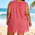thumbnail image 6 of Summer Dresses for Women Plus Size Casual Solid Color Chiffon Sleeveless V Neck Mini Dress, 6 of 6