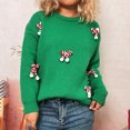 thumbnail image 5 of EchfiProm Christmas Sweaters for Women Green Cozy Pullover Office Crewneck Long Sleeve Adults Tops, 5 of 8