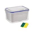 thumbnail image 2 of 4-in-1 Food Storage Container, Fruit Storage Containers with Lid & Strainer – Large Fruit Keeper for Fridge, Leakproof Produce Saver with Drain Basket, BPA-Free Multifunctional Container, 2 of 9