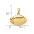 thumbnail image 2 of 14k Gold Football Pendant Necklace 2-d and Engraveable 10.85x17.5mm Wide 1.2mm Thick Pendant for Women, 2 of 2