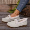 thumbnail image 3 of Women's Slip On Fluffy Suede Loafers Warm Fleece Lined Non Slip Walking Shoes Fashion Moc Toe Dress Shoes, 3 of 6