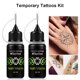 thumbnail image 5 of Kit de tatuajes temporales, juego de tinta de gel para tatuajes con plantillas, tatuajes DIY, pecas falsas para mujeres, niños y hombres, 5 of 5