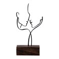 thumbnail image 2 of Escultura de cara , estatua moderna, figurita sencilla, figura de línea de Metal, arte de personajes, artesanía para estante de escritorio, Negro Colco escultura facial, 2 of 8