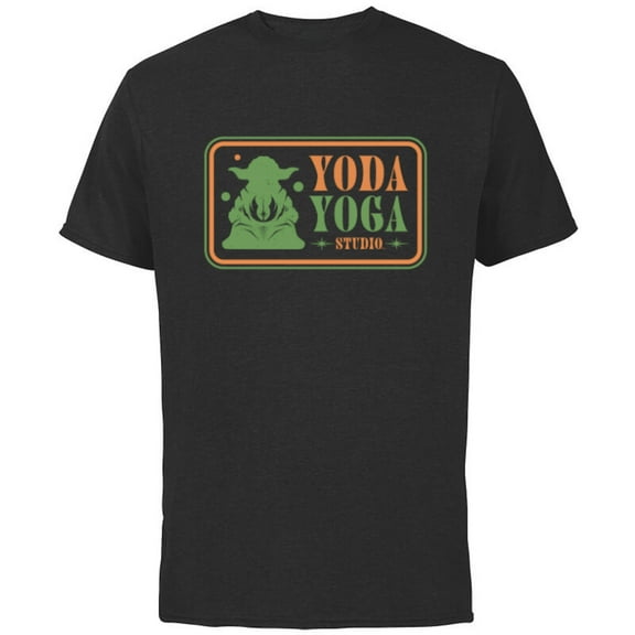 Star Wars Yoda Yoga Studio Logo Funny - Short Sleeve Cotton T-Shirt for Adults - Customized-Black
