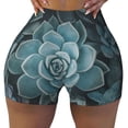 thumbnail image 2 of Fuzoiu Blue Color Cactus Print Women's Workout Shorts,Workout Biker Shorts Women,Exercise Fitness Shorts,Scrunch Short, Athletic Shorts for Gym Yoga Running Sport Active-Medium, 2 of 8