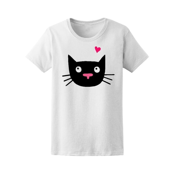 Cute Lovely Black Cat Tee. Women's -Image by Shutterstock