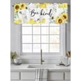 thumbnail image 4 of Valances for Windows Sunflower Bee Kind Rod Pocket Cafe Window Treatments Valance Curtains for Kitchen Bathroom Laundry Basement Windows 56"x16", 4 of 9