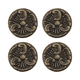 thumbnail image 1 of 4pcs Decorative Gabinete Perillas Retro Antiguo Handles Manedas de cajones (Bronce), 1 of 6