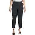 thumbnail image 2 of Kasper Womens Plaid Casual Trouser Pants, Blue, Plus Size, 24W, 2 of 2