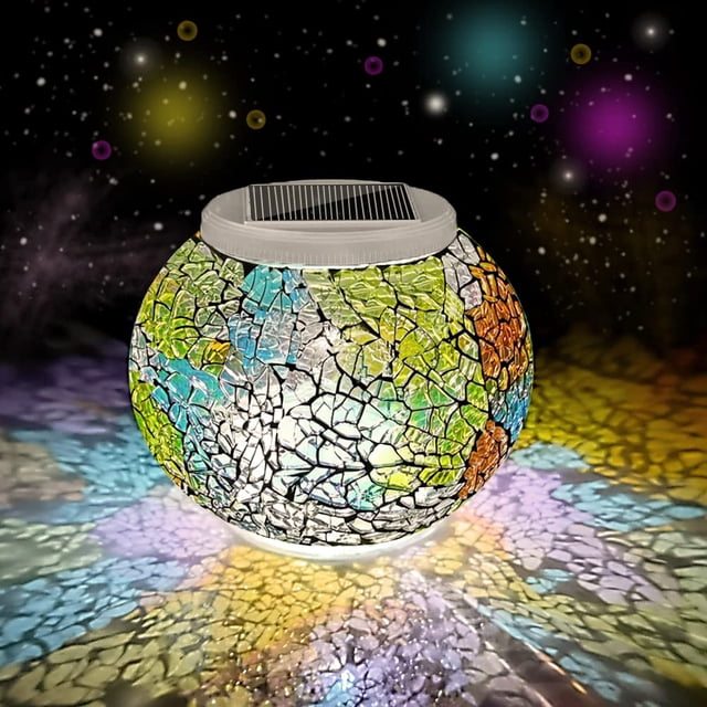 Lámpara de Bola de Vidrio Solar Aukora Cambia de Color Impermeable