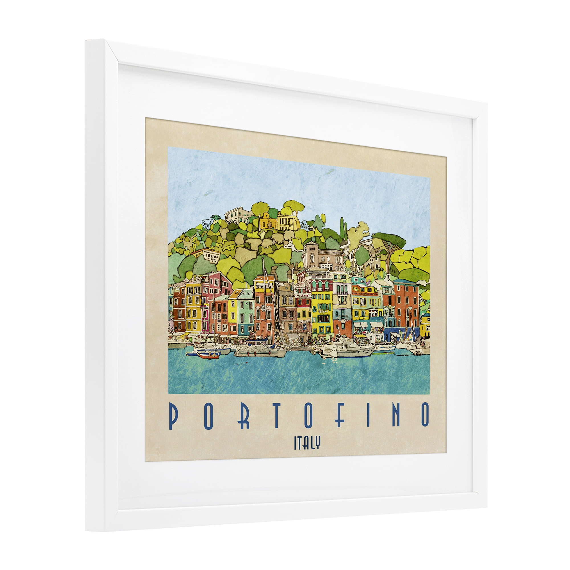Stupell Industries Portofino Architecture Poster White Framed Print Under Glass, design by Ynon Mabat