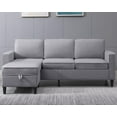 thumbnail image 2 of Puremind Sectional Couch for Living Room, 78inch L Shaped Sectional Sofa with Storage Ottoman and Side Pocket, Living Room Furniture Set,Light Gray, 2 of 9