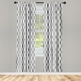 thumbnail image 3 of Ambesonne Abstract Curtains, Monochrome Lines Dots, Pair of 28"x63", Black White, 3 of 5
