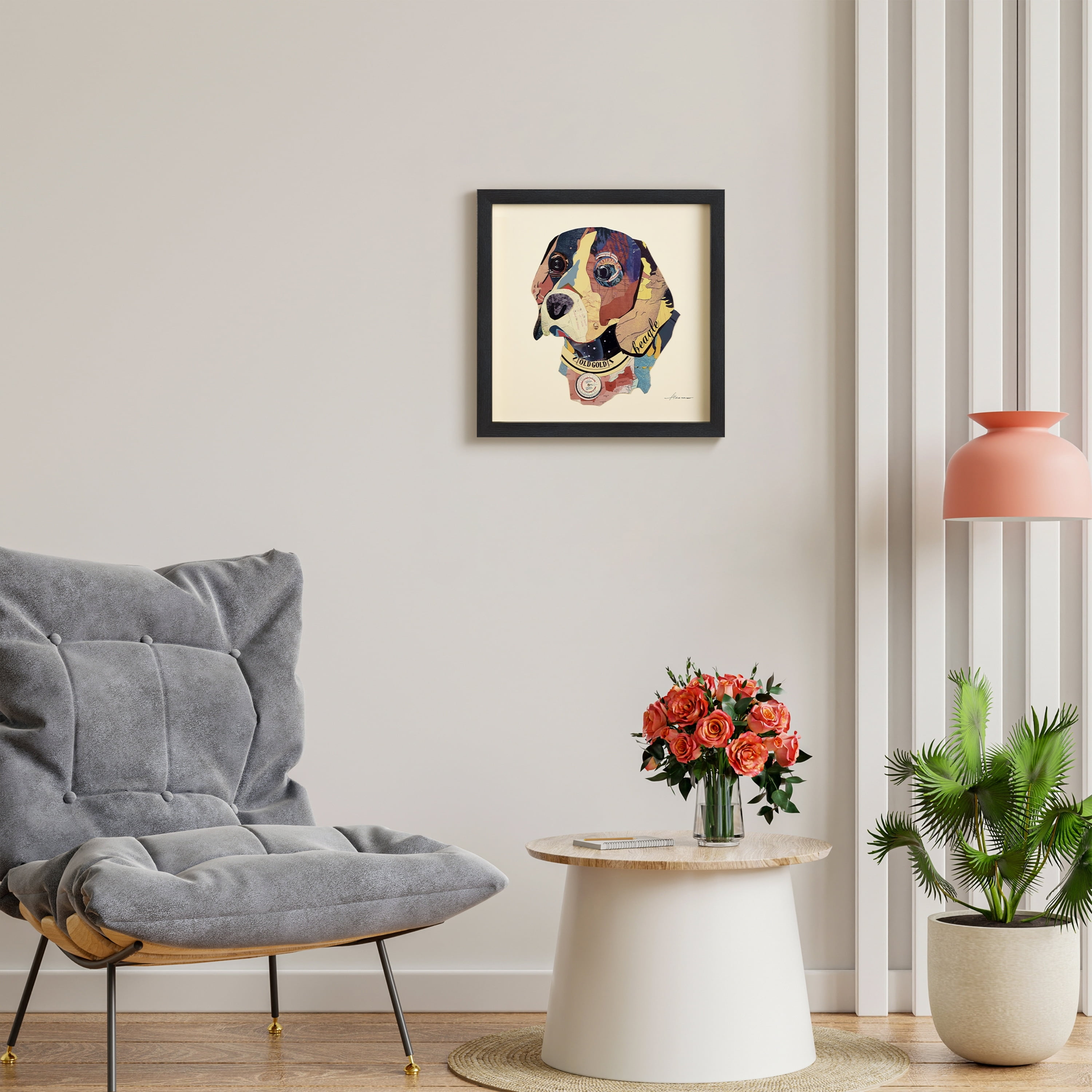 Empire Art Dog Animals & Insects Framed Mixed Media Art, by Alex Zeng
